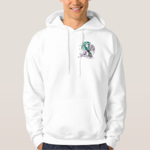 Sudadera con capucha violeta del ángel del tatuaj