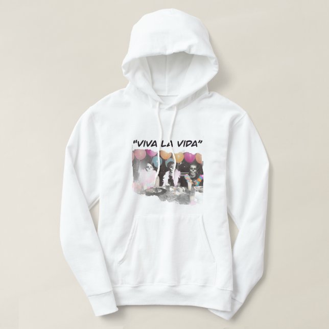 Sudadera con capucha Viva La Vida Skeleton Party p (Diseño del anverso)
