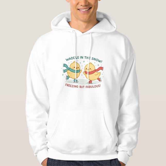 Sudadera con capucha Waddle in the Snow Chicks Nav (Anverso)
