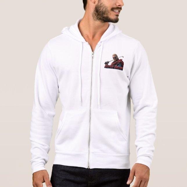 Sudadera con Capucha y Cierre Adulto Super Golfer (Anverso)
