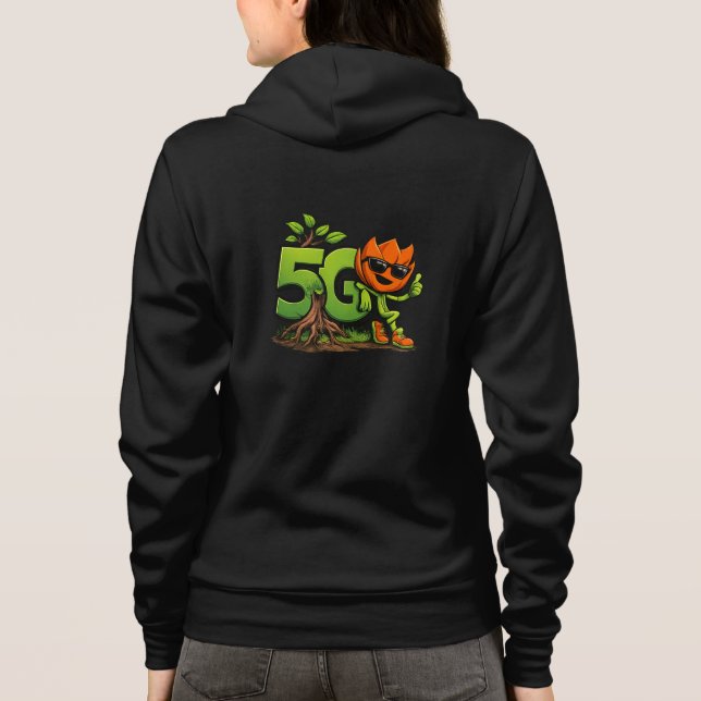 Sudadera con capucha y cierre Green Tech Mascot (Reverso)