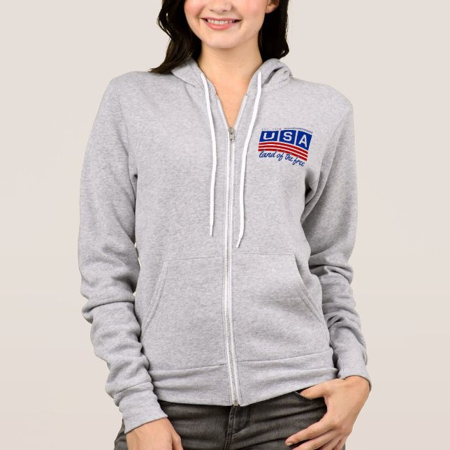 Sudadera con capucha y cierre Land of the Free par (Anverso)