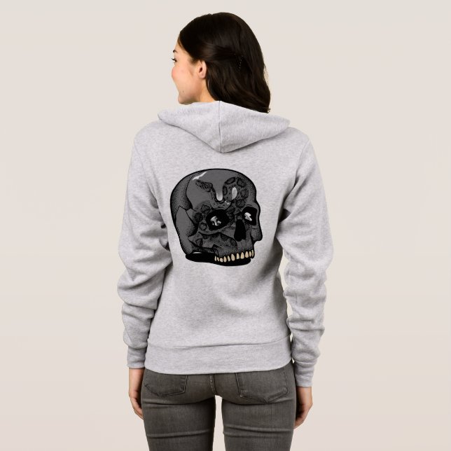 Sudadera con capucha y cierre para mujer (Reverso completo)