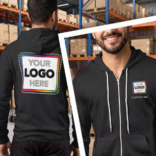 Sudadera con capucha y cremallera de logotipo de e