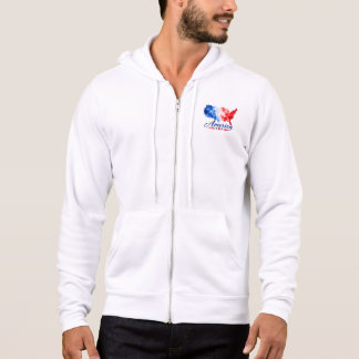 Sudadera con capucha y cremallera de mapa de USA e