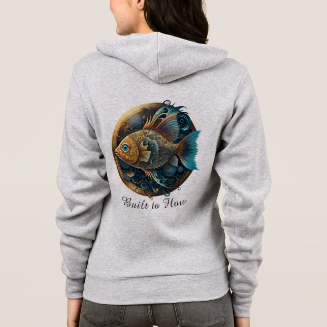 Sudadera con capucha y cremallera para mujer (Reverso)