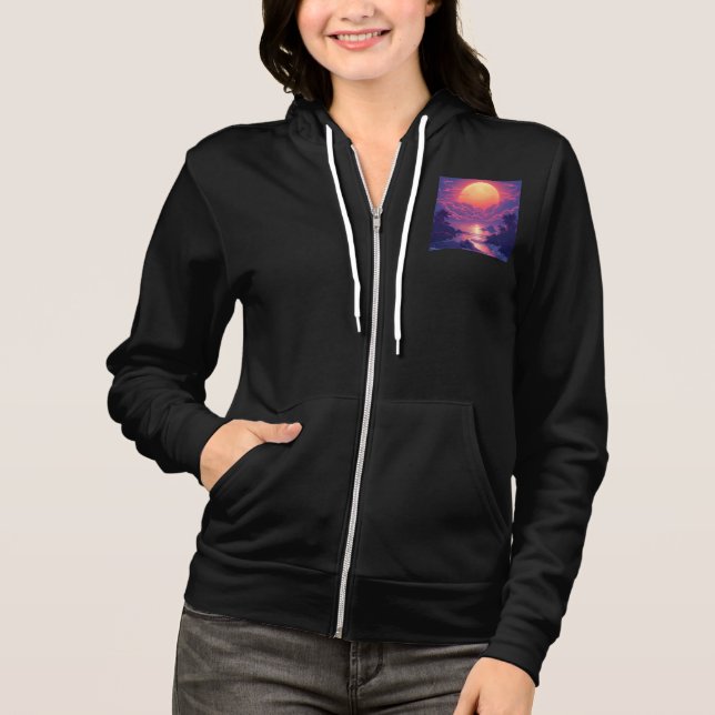 Sudadera con capucha y cremallera para mujer (Anverso)