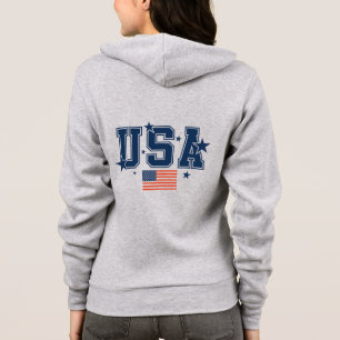 Sudadera con capucha y cremallera patriótica para