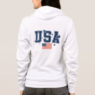 Sudadera con capucha y cremallera patriótica para