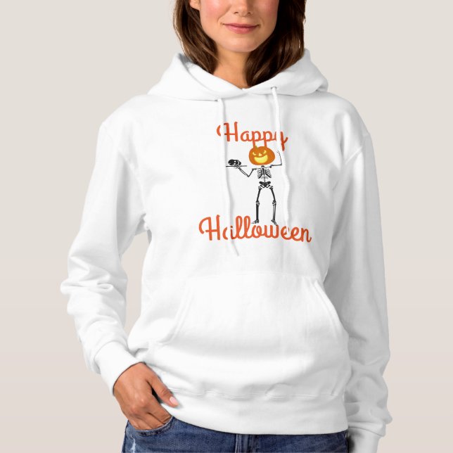 Sudadera con capucha y esqueleto femenino de Hallo (Anverso)