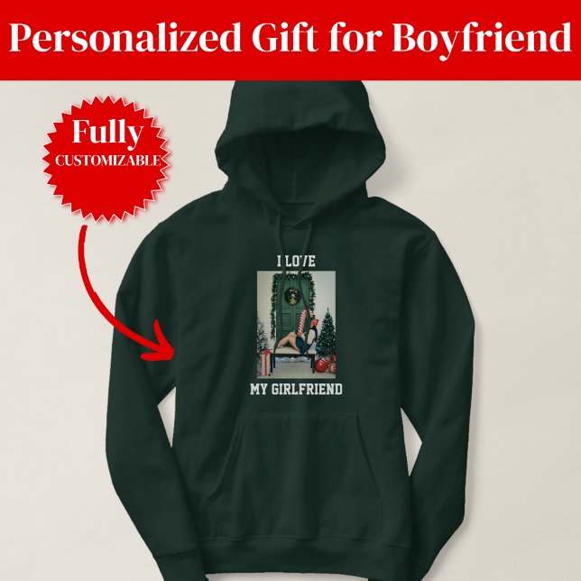 Sudadera con capucha y foto 'Amo a mi novia' (I Love My Girlfriend Photo Pullover Hoodie)