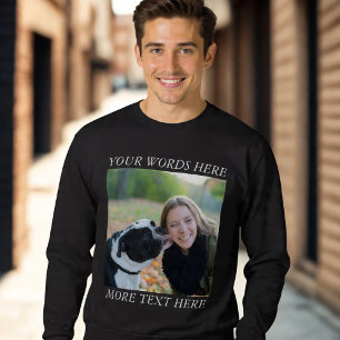 Sudadera con carga de foto y texto personalizado
