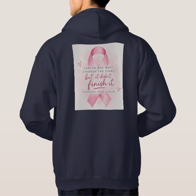 Sudadera con Cinta Rosa de Concientización sobre e (Reverso)