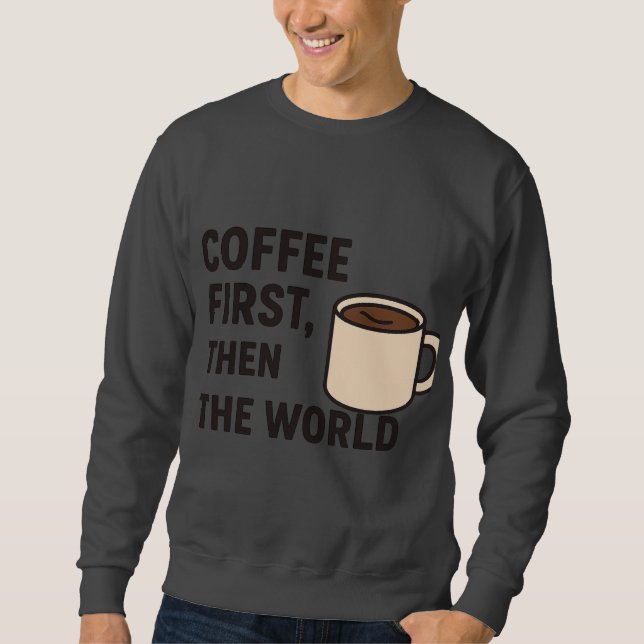 Sudadera con cita de café para hombres (Anverso)