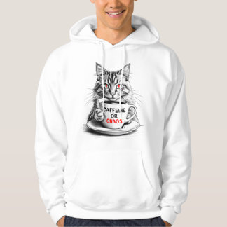 Sudadera con cita divertida: Cat Coffee – Cafeína