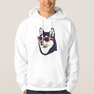 Sudadera con Cool Husky Dog con gafas de sol rojas