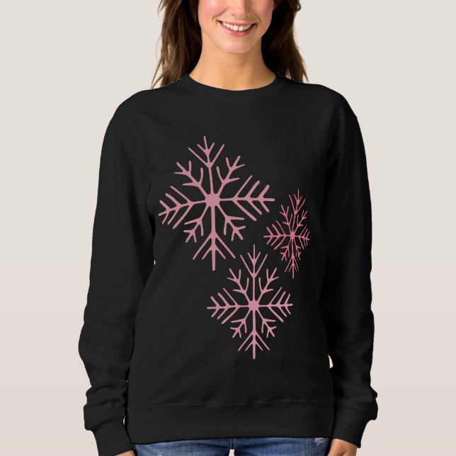 Sudadera con copo de nieve rosa (Anverso)