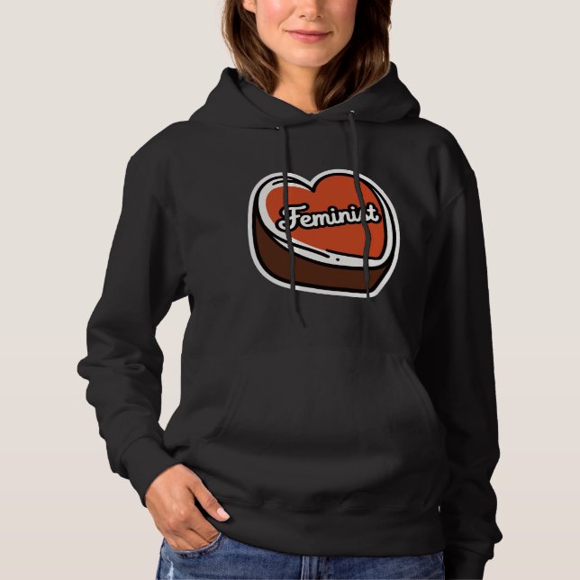Sudadera con Corazón de Caramelo Feminista (Anverso)