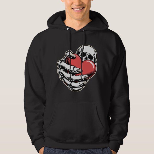 Sudadera con corazón de esqueleto – Diseño de arte (Anverso)