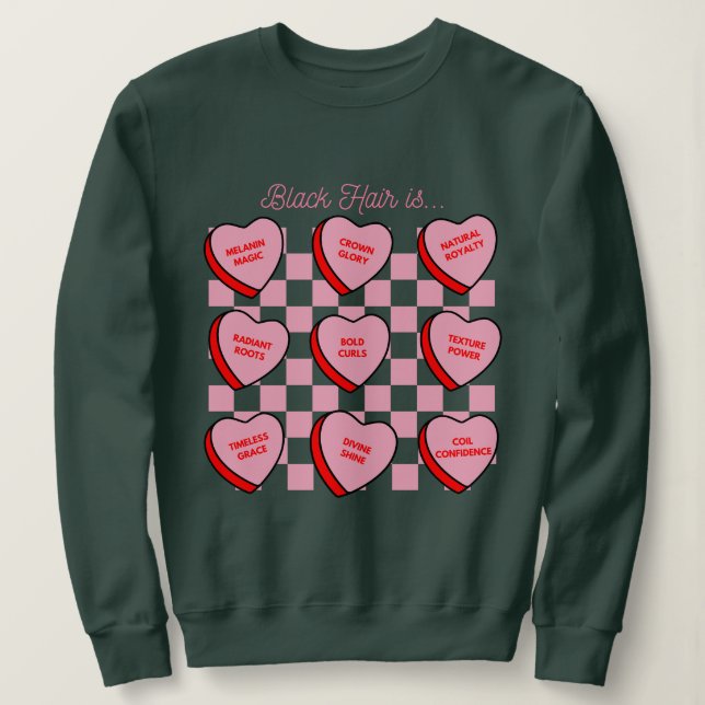 Sudadera con corazones de caramelo del Día de San  (Anverso del diseño)