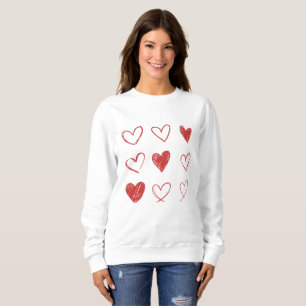 Sudadera con Corazones Dibujados a Mano