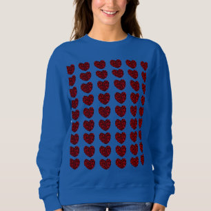 Sudadera con corazones rojos para mujer