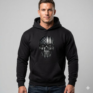 Sudadera con cráneo de bandera estadounidense de 1
