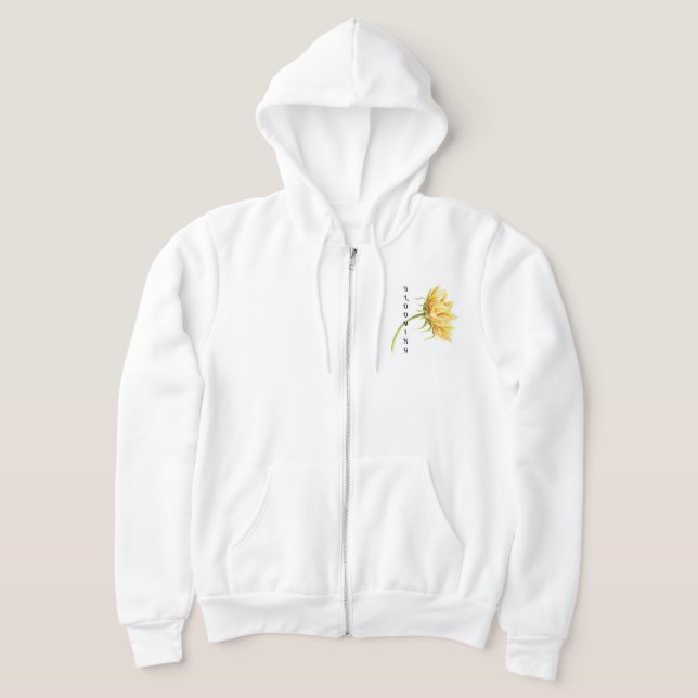 Sudadera con cremallera completa "Girasol en flor" (Distribución)