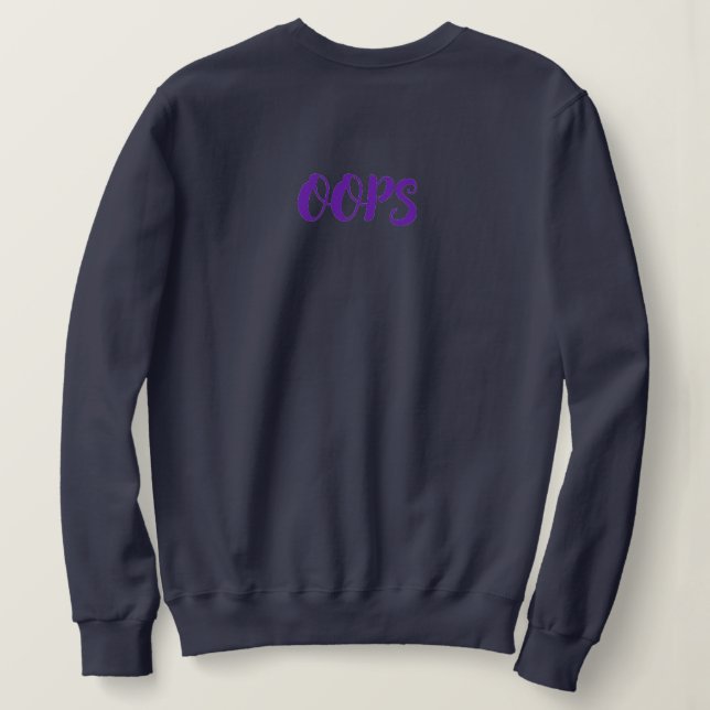 Sudadera con cremallera en los labios “Oops” (Reverso del diseño)