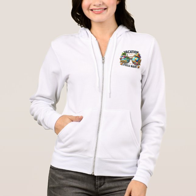 Sudadera con cremallera Vacation Feels Right USA (Anverso)
