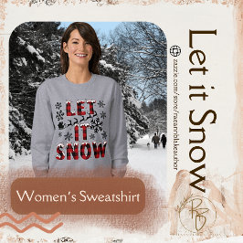 Sudadera con Cuadro de Búfalo "Let It Snow" para M