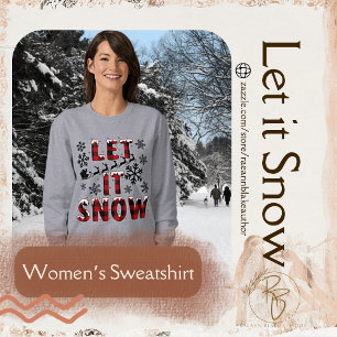 Sudadera con Cuadro de Búfalo "Let It Snow" para M