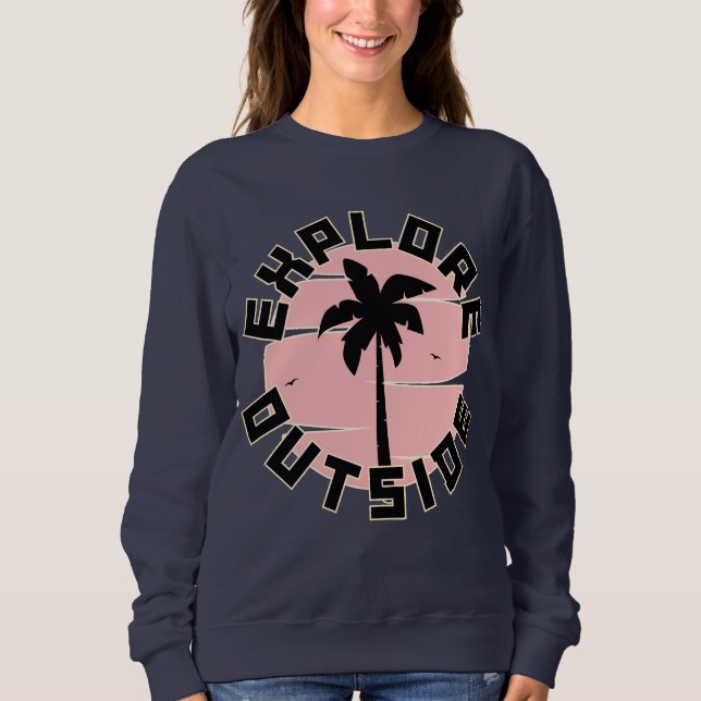 Sudadera con cuello de tripulación Estética Retro  (Anverso)