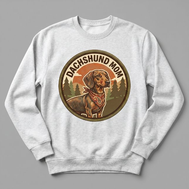 Sudadera con Cuello de Tripulación Mamá de Dachshu (Subido por el creador)