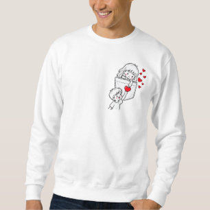 Sudadera con Cuello de Tripulación Pareja Adorable