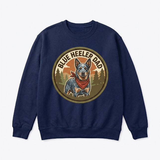 Sudadera con cuello redondo Blue Heeler Dad | Rega (Subido por el creador)