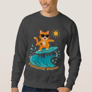 Sudadera con Cuello Redondo de Gato Naranja Pawsom