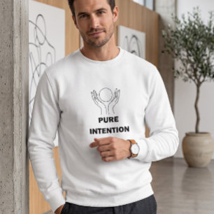 Sudadera con cuello redondo estética de intención