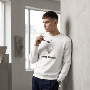 Sudadera con cuello redondo minimalista blanca   A