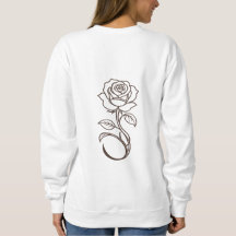 Sudadera con cuello redondo minimalista de rosa pe