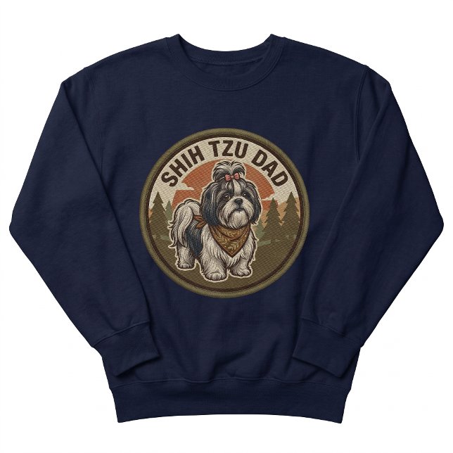 Sudadera con cuello redondo Shih Tzu Dad | Regalo  (Subido por el creador)