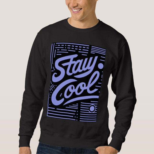 Sudadera con cuello redondo Stay Cool Retro Script (Anverso)