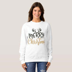 Sudadera con cuernos de Navidad para mujeres Feliz