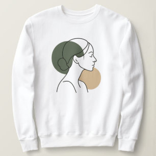 Sudadera con Dibujo de Mujer en Línea Minimalista 