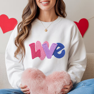 Sudadera con diseño de amor de ganchillo falso
