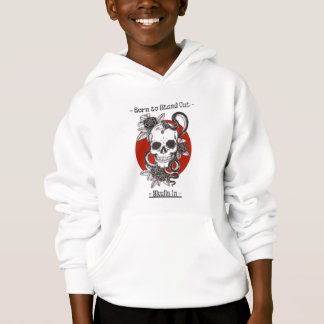 sudadera con diseño de cráneo.