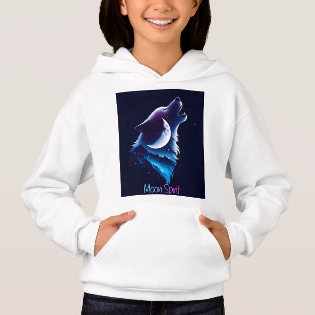 Sudadera con diseño de espíritu lunar - Lobo y atr (Anverso)