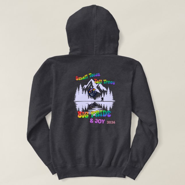 Sudadera con diseño del Festival Orgullo 2026 (Reverso del diseño)