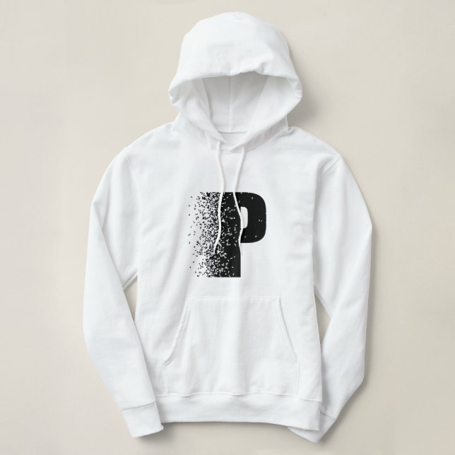 Sudadera con efecto de desintegración de la letra  (Diseño del anverso)