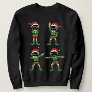 Sudadera con elfo de Navidad de cara personalizada
